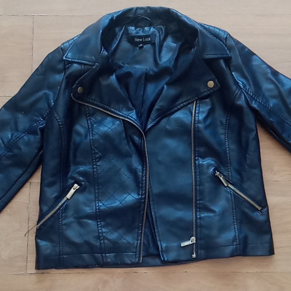 Faux black leather jacket